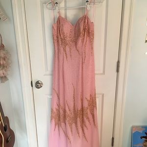 Pink Beaded Prom Dress